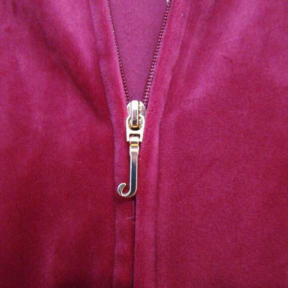 Juicy Couture Womens Velour Sweatshirt Hoodie Full Zip Hot Pink Fuchsia Large - Picture 5 of 9